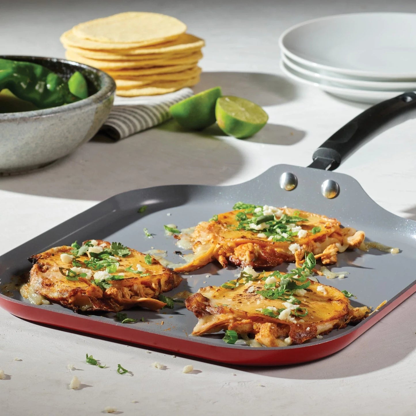 18 Piece CERAMIC Cookware Set, Red