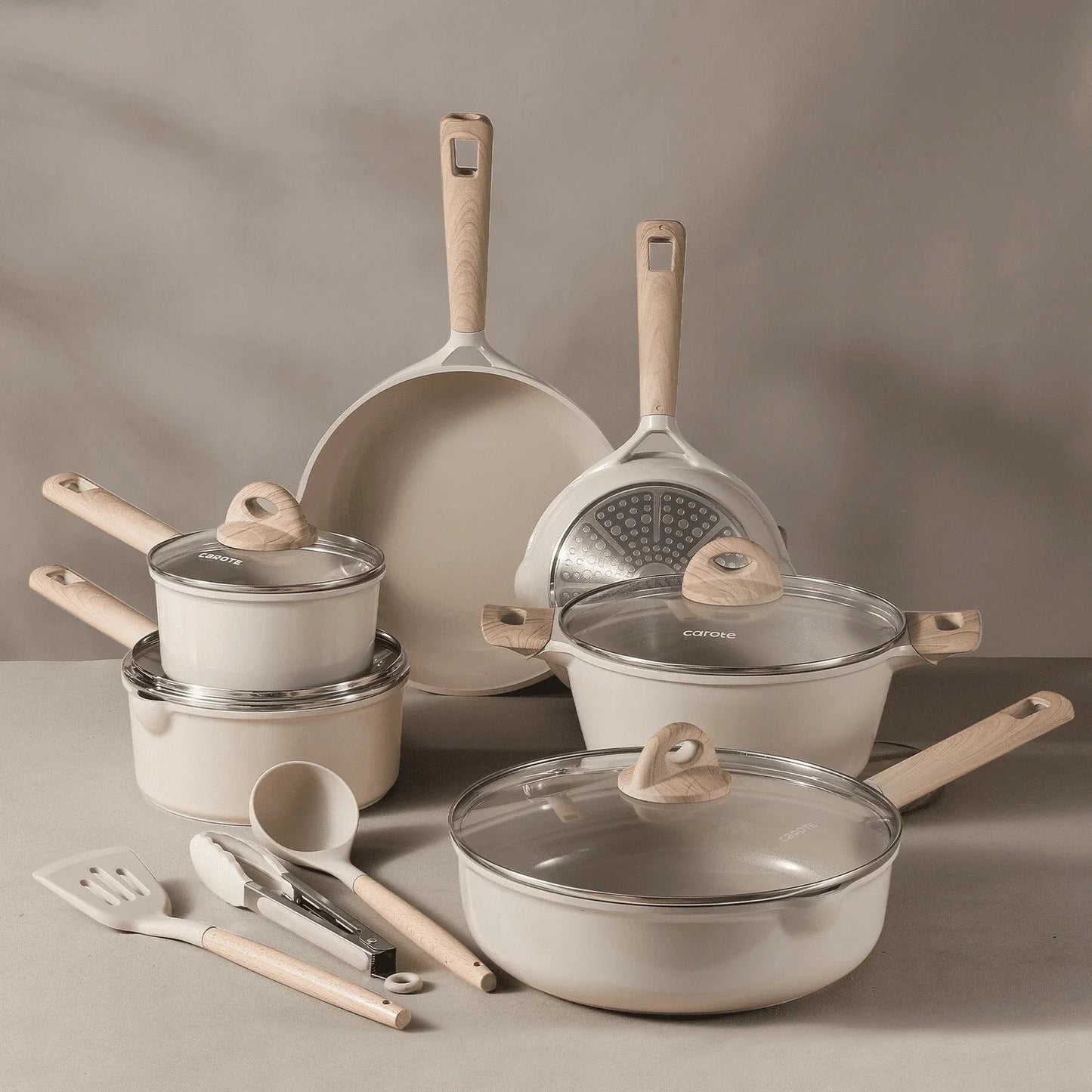 Carote A08285 Eco Modern Collection 13-Piece Nonstick Die Cast Aluminum Cookware